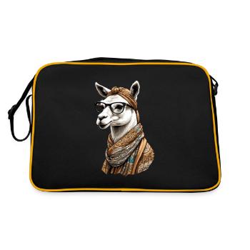 Lama Alpaga Drôle Maman Design Amour - Sac Retro - noir/or - Dos