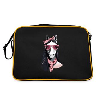 Maman Cheval Cheval Amant Maman Amour Élégant - Sac Retro - noir/or - Dos