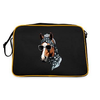 Maman Cheval Cheval Amant Mère Cheval Fille - Sac Retro - noir/or - Dos