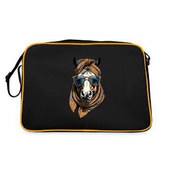 Maman Cheval Cheval Amant Mère Cheval Fille - Sac Retro - noir/or - Dos