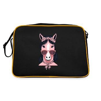 Maman Cheval Cheval Amant Mère Cheval Fille - Sac Retro - noir/or - Dos