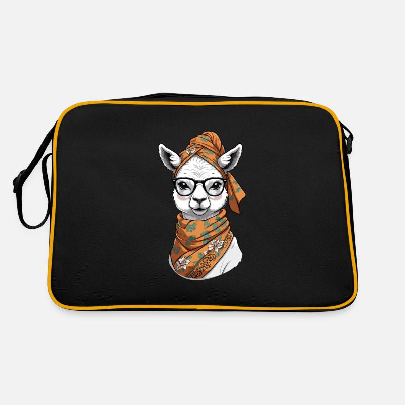 Lustiges Lama Alpaca Mutter Design Retro Tasche