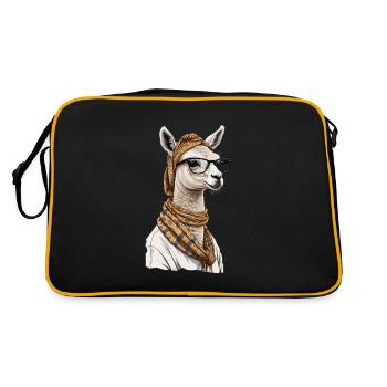 Conception drôle d’alpaga lama pour la fête des mères - Sac Retro - noir/or - Dos