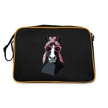 Maman Cheval Cheval Amant Mère Cheval Fille - Sac Retro - noir/or - Dos