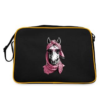 Maman Cheval Élégant Cheval Amour Cheval Fille - Sac Retro - noir/or - Dos