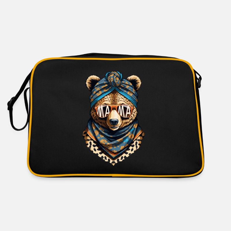 Lustiger Mama Bär Mutter Bärin Muttertag Retro Tasche