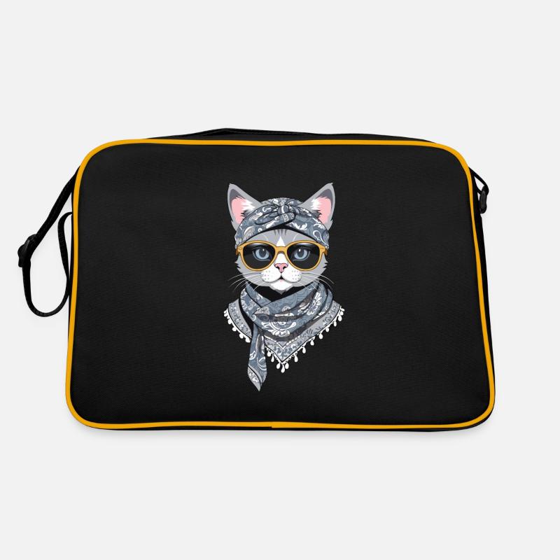 Mignon Chat Maman Chat Amant Élégant Sac Retro