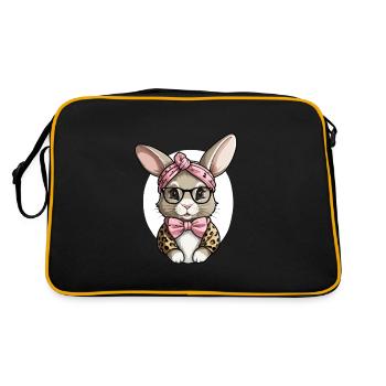 Maman Lapin Mignon Lapin Maman Mignon Lapin de Pâques - Sac Retro - noir/or - Dos