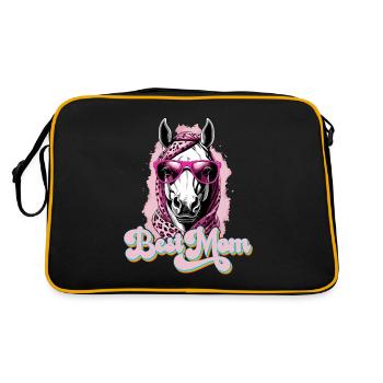 Maman Cheval Élégant Cheval Love Design - Sac Retro - noir/or - Dos