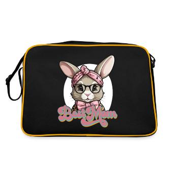 Maman Lapin Mignon Lapin Maman Mignon Lapin de Pâques - Sac Retro - noir/or - Dos