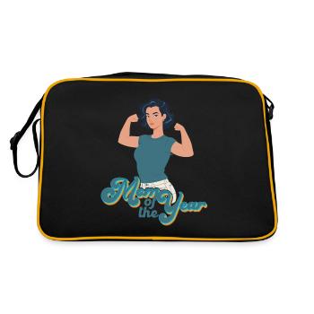 Mère de l’année Grande maman Maman drôle - Sac Retro - noir/or - Dos