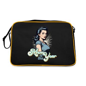 Mère de l’année Maman drôle Maman fière Design - Sac Retro - noir/or - Dos