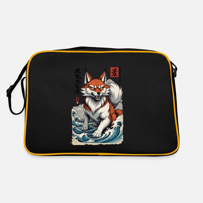 Vintage Ukiyo-E Style Japanese Kitsune Fox Retro Bag