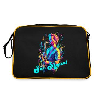 Saxophone Drôle Design Jazz Amateur de musique - Sac Retro - noir/or - Dos