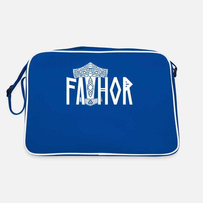Stolzer Fathor Wikinger Papa Wikingerrunen Design Retro Tasche