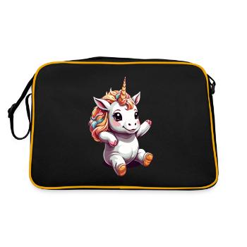 Licornes drôles Licorne mignonne Licorne Fille - Sac Retro - noir/or - Dos