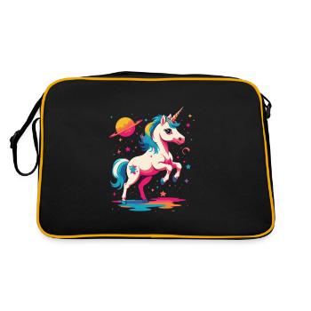 Unicorn Girl Funny Unicorns Great Design - Retro Bag - black/gold - Back