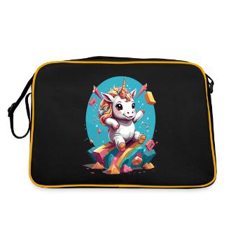 Amoureux de la licorne Design Licornes drôles - Sac Retro - noir/or - Dos