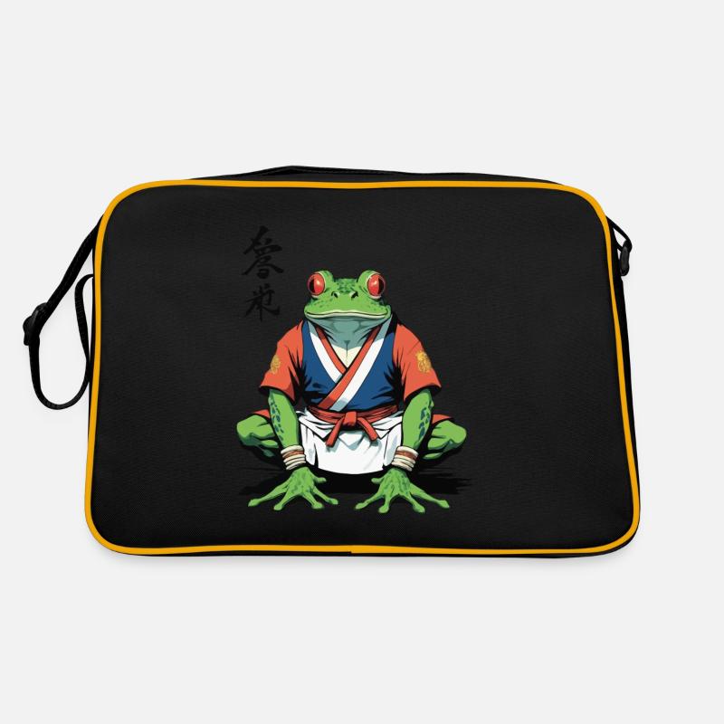 Samurai Frosch & Vintage Ukiyo-e Stil Design Retro Tasche