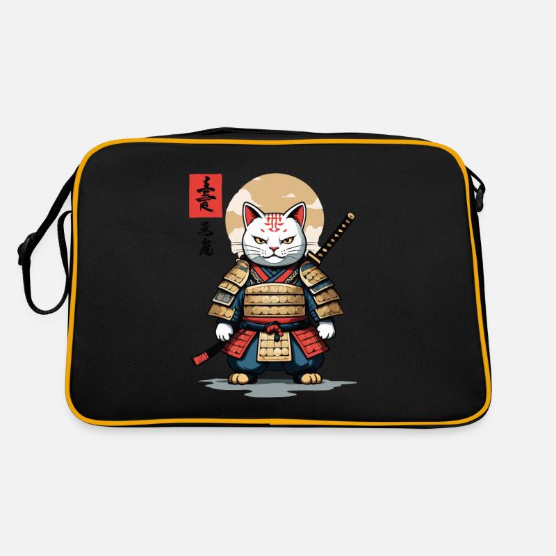 Samurai Katze Asiatischer Ukiyo-E Stil Aesthetic Retro Tasche