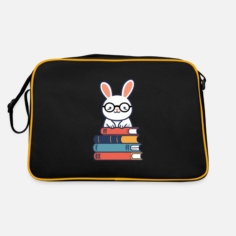 Lapin de lecture parfait de style rat de bibliothèque Sac Retro