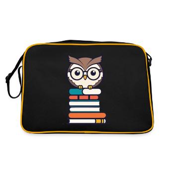 Livres hibou mignon livre illustration hiboux amant - Sac Retro - noir/or - Dos