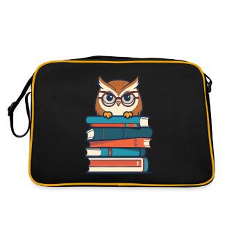 Livres hibou mignon livre illustration hiboux amant - Sac Retro - noir/or - Dos