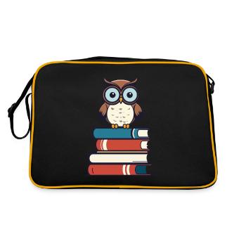 Livres hibou mignon livre illustration - Sac Retro - noir/or - Dos