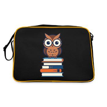 Livres hibou hibou amant mignon livre illustration - Sac Retro - noir/or - Dos