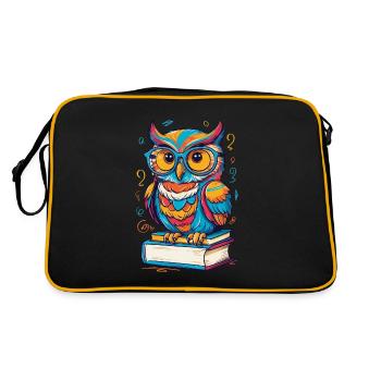 Livres hibou hibou amant mignon livre illustration - Sac Retro - noir/or - Dos