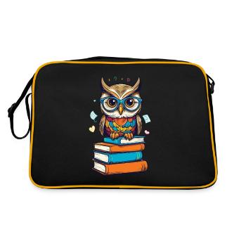 Livres hibou hibou amant mignon livre illustration - Sac Retro - noir/or - Dos