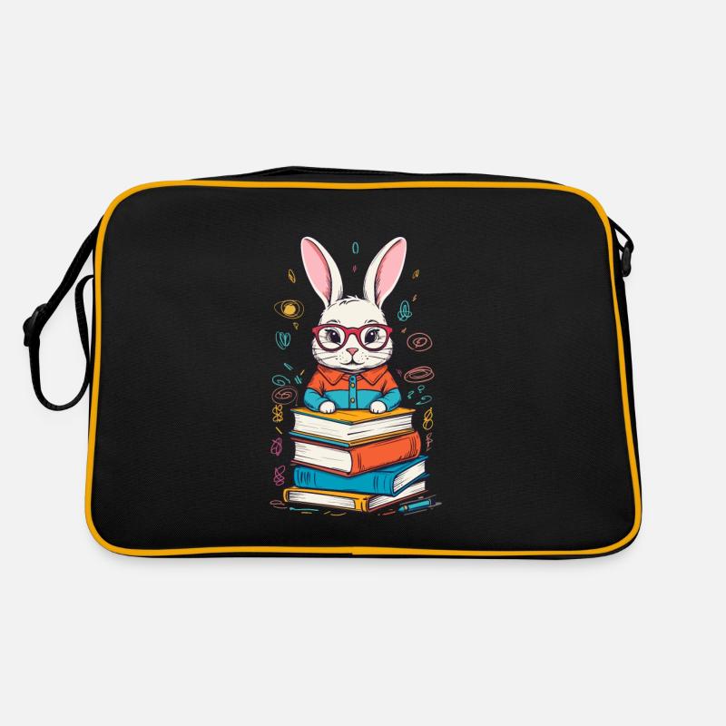Reading Bunny Enthusiastic Book Lover Style Retro Bag