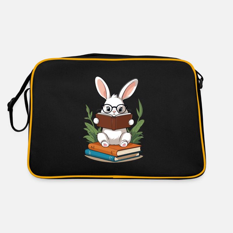 Lapin de lecture Lapin de style rat de bibliothèque enthousiaste Sac Retro