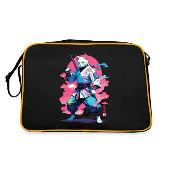 Conception esthétique Samurai Cat Vaporwave - Sac Retro - noir/or - Dos