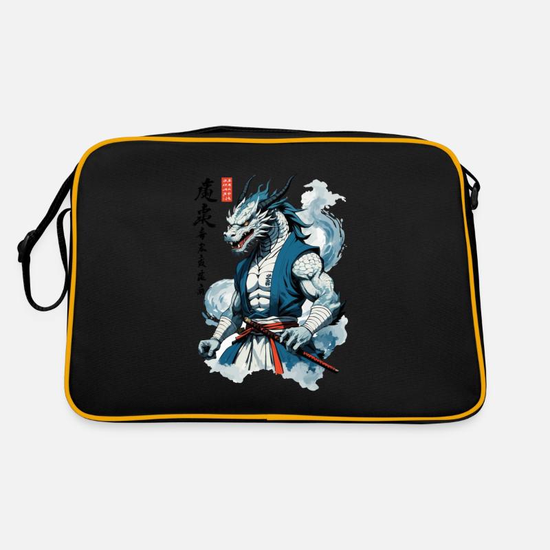 Drachen Samurai Vintage Ukiyo-e Stil Asiatischer Retro Tasche