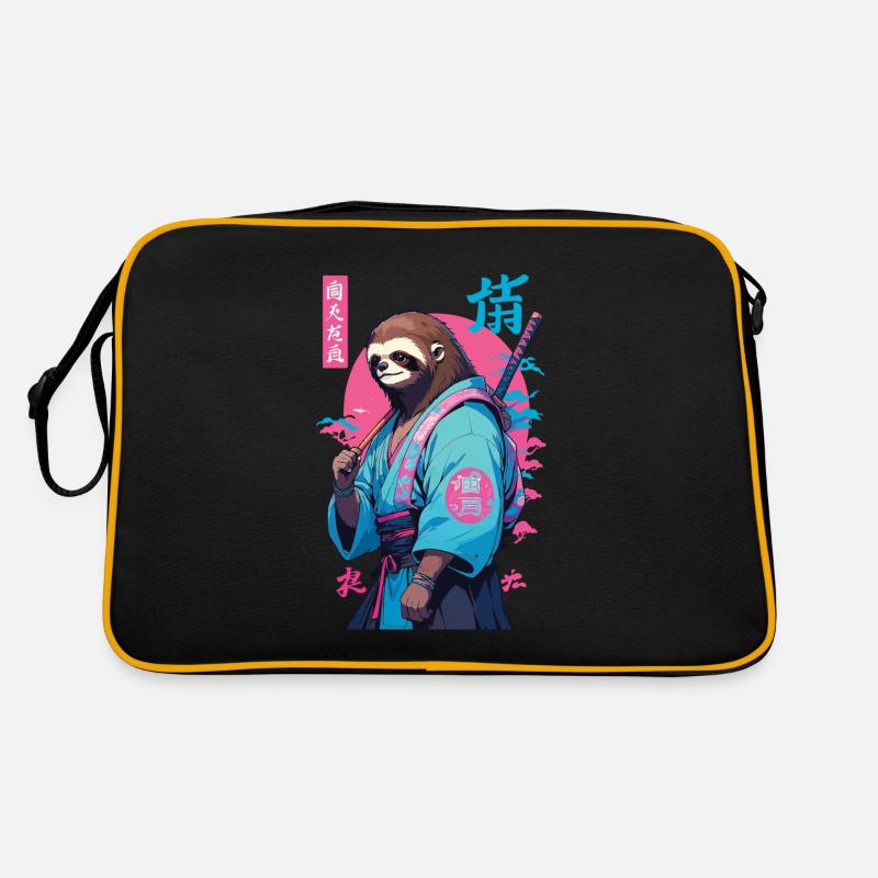 Samurai Sloth Aesthetic Vaporwave Style Retro Bag