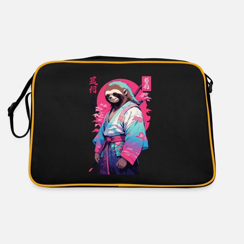 Samurai Sloth Aesthetic Vaporwave Style Retro Bag