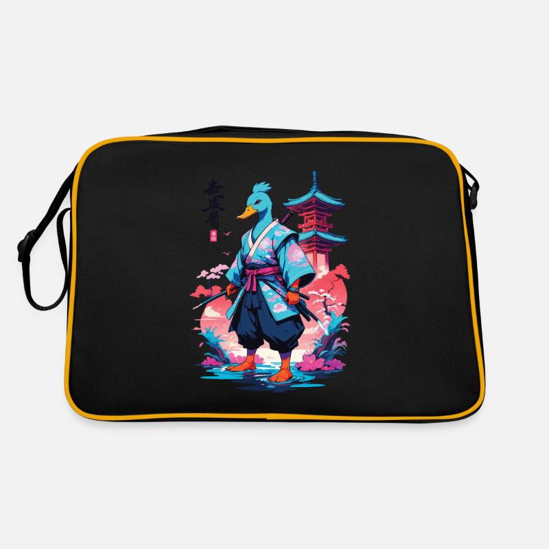 Samurai Duck Aesthetic Vaporwave Style Retro Bag