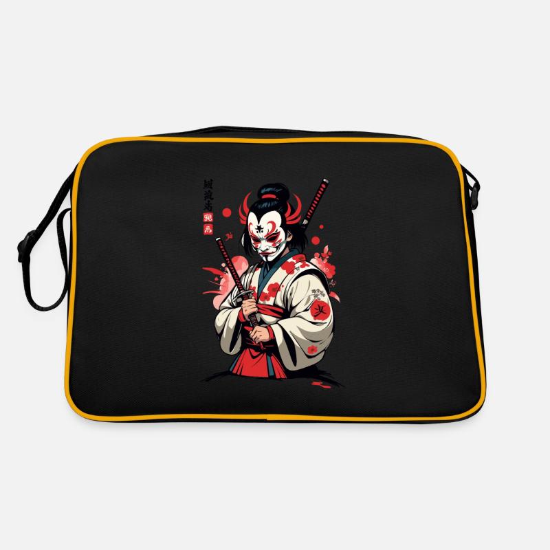 Oni Dämonen Maske Samurai Japanischer Dämon Kultur Retro Tasche
