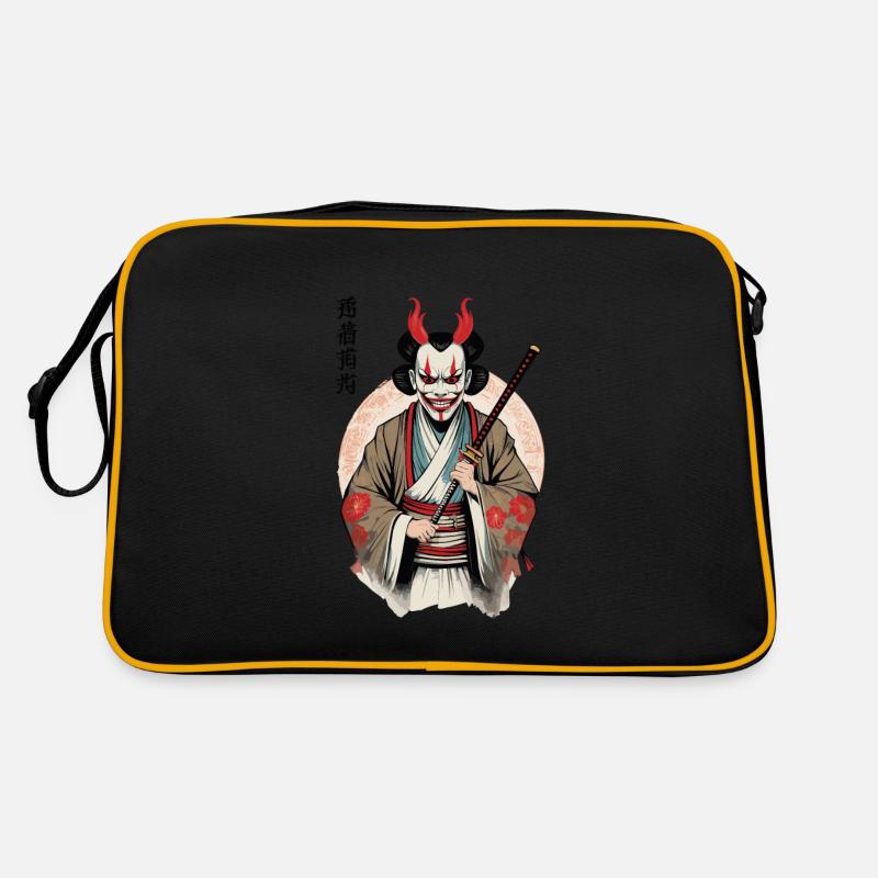 Oni Dämonen Maske Samurai Japan Kultur Aesthetic Retro Tasche
