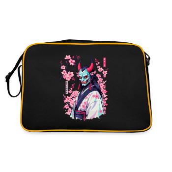 Oni Samouraï Vaporwave Esthétique Japon Culture - Sac Retro - noir/or - Dos