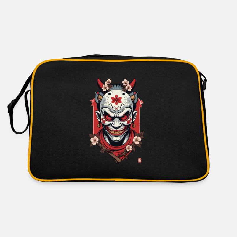 Oni Dämonen Maske Samurai Japanischer Geist Retro Tasche