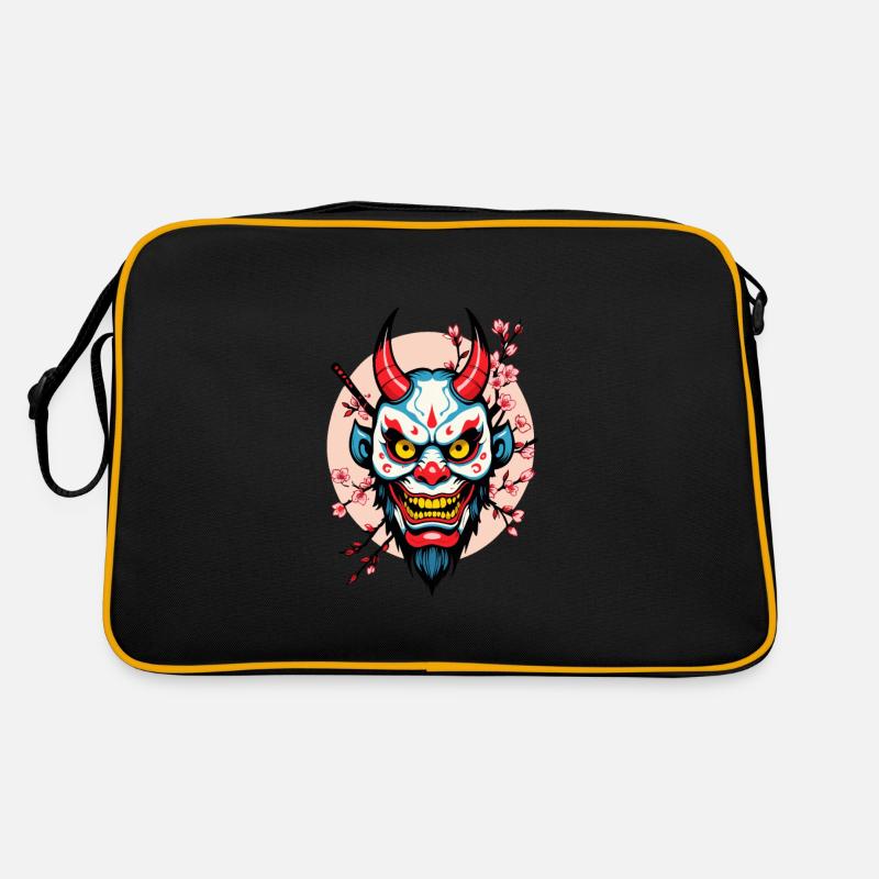 Oni Dämonen Maske Samurai Japanischer Geist Retro Tasche