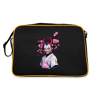 Oni Samouraï Vaporwave Esthétique Japon Culture - Sac Retro - noir/or - Dos