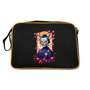 Oni Samouraï Vaporwave Esthétique Japon Culture - Sac Retro - noir/or - Dos