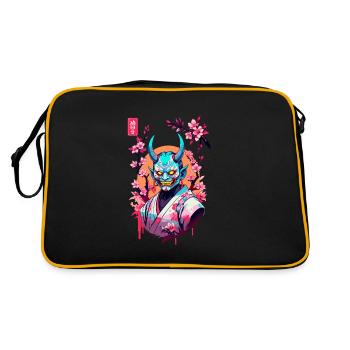 Oni Samouraï Vaporwave Esthétique Japon Culture - Sac Retro - noir/or - Dos