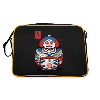 Japonais Daruma Esthétique Yokai Streetwear - Sac Retro - noir/or - Dos