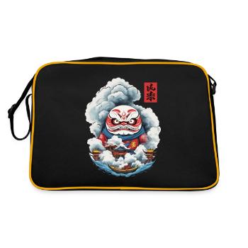 Esthétique japonaise Daruma Conception Yokai - Sac Retro - noir/or - Dos