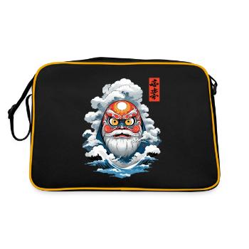Japonais Daruma Esthétique Vintage Yokai - Sac Retro - noir/or - Dos