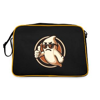 Cool Ghost Gives Proper Respect Halloween Party - Retro Bag - black/gold - Back
